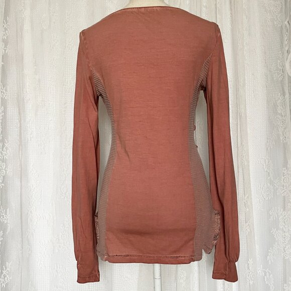 Y2K Angels Never Die Women's Top Medium Pink Long Sleeve Tunic Pockets Bellacore - Picture 3 of 8